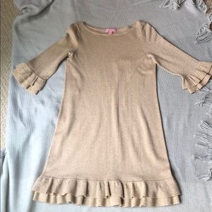 Gold Lily Pulitzer sweater dress